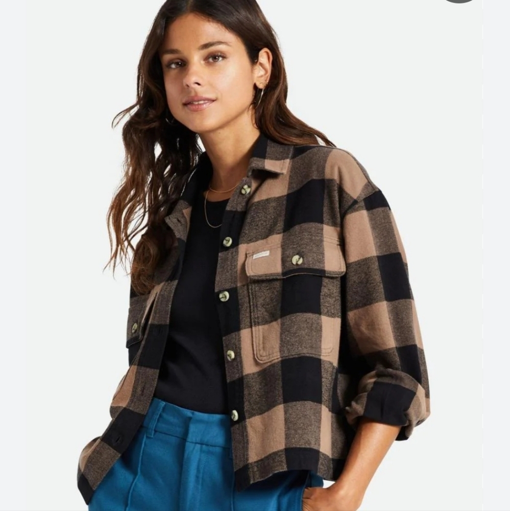 Brixton Black and Tan Plaid Jacket
